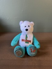 Limited Treasures United States Delaware 1 Plush Coin Footed Bear Embroidered