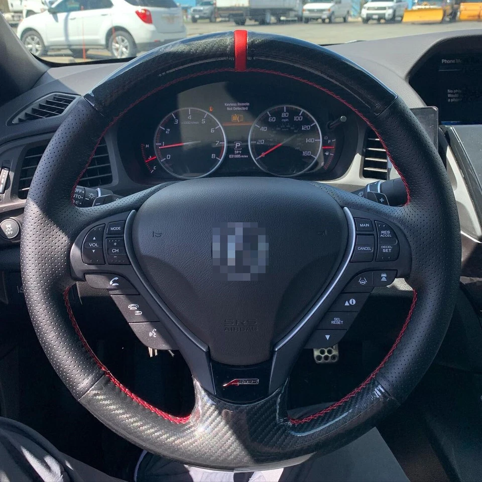 Custom Carbon Steering Wheel Cover Hand Stitching for Honda Acura RDX TL ILX A9 - Изображение 2 из 4