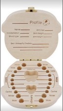 Wooden Kids Keepsake Organizer Gift for Baby Teeth NEW FREE SHIP