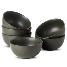 Stoneware Soup Bowls, 24 oz Cereal Bowls Set of 6 for Kitchen, Ceramic Bowls ...