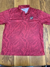 Georgia Bulldogs Champion Polo Shirt Mens XL Red Hawaiian Floral Golf NCAA