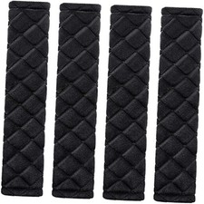 4 Pack Seat Belt Cover Extra Long Seat Belt Pads for Car Soft 15.8 Inch Black