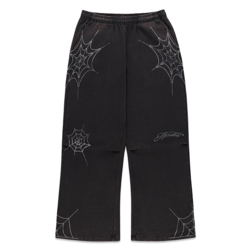 SP5DER RHINESTONE WEB SWEATPANT SB015SS26BLK_S Men's S Black New