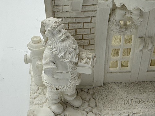 🎄Dept 56 Holiday Silhouettes Santa's Toy Shop Lighted Scene White Porcelain🎄 - Picture 6 of 10