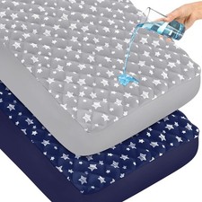 Crib Mattress Protector Waterproof 2 Pack, Quilted Crib Mattress Pad Cover 52...