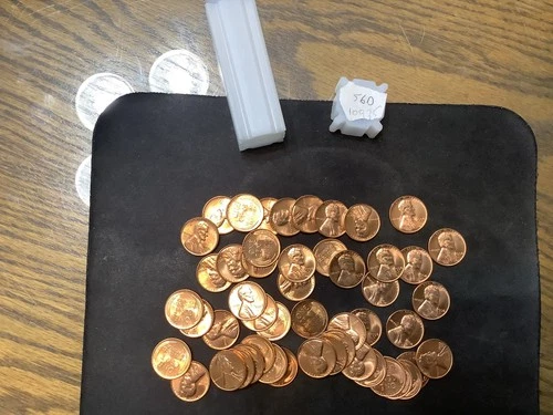 United States 1956D  Lincoln Cent Red UNC 50 Coin Roll #10935