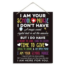 School Nurse Office Decor, Rustic Hanging Wood Plaque Sign, Color 09