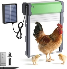 Automatic Chicken Coop Door Solar Powered, with Timer  Light Sensor, Anti-Pinch
