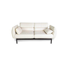 Original Rolf Benz Plura Sofa Couch Leder Zweisitzer hell beige