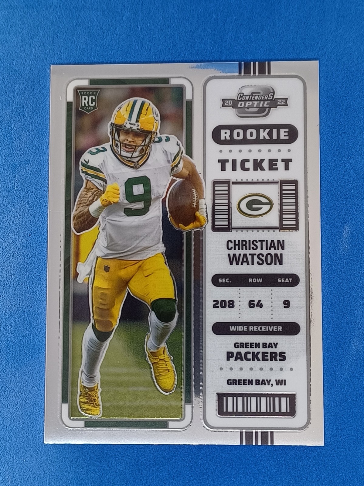 2022 Panini Contenders Optic #66 Rookie Ticket Base Christian Watson RC