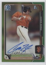 2015 Bowman Draft Chrome Pick Green Refractor 55/99 Chris Shaw #BCA-CS Auto 6w8