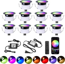 Deck Light RGBW 10 Pack, Φ1.22 Inches RGB/Warm White D31mm 10 