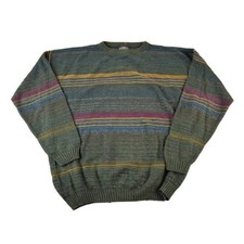 Vintage 1990s Knit Abstract Pattern Crewneck Sweater Men's 2XL