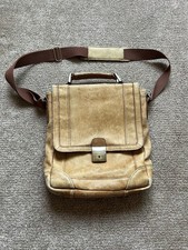 VTG 80  s Faded Brown Leather Satchel Bag