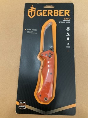 Gerber Haul S.S. Blade Knife Orange Glass Filled Nylon Handle Brand New