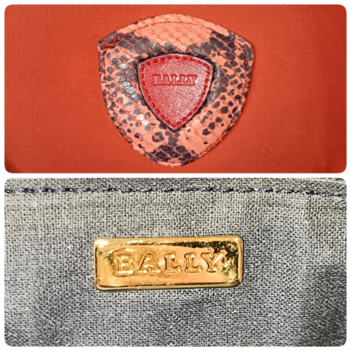 BALLY Shoulder Bag Sacoche Python Snake Pattern R… - image 10