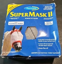 SuperMask II Fly Mask without Ears Small Horse Arabian Navy Blue Grey