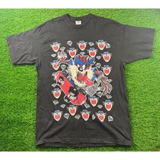 Vintage 90s Pro Club Heavyweight Looney Tunes Taz Skateboard Diamonds T-Shirt2XL