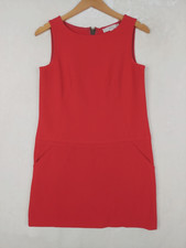 Loft Shift Dress Womens 2 Sleeveless Red Pockets Knit Lined Office Career work