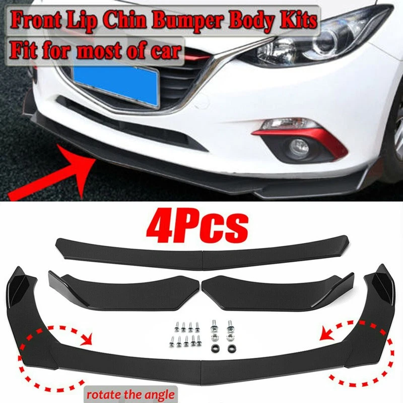 AU Glossy Black Front Bumper Spoiler Splitter Body Kit For Ford Fiesta 2004-2023 - image 2 of 4