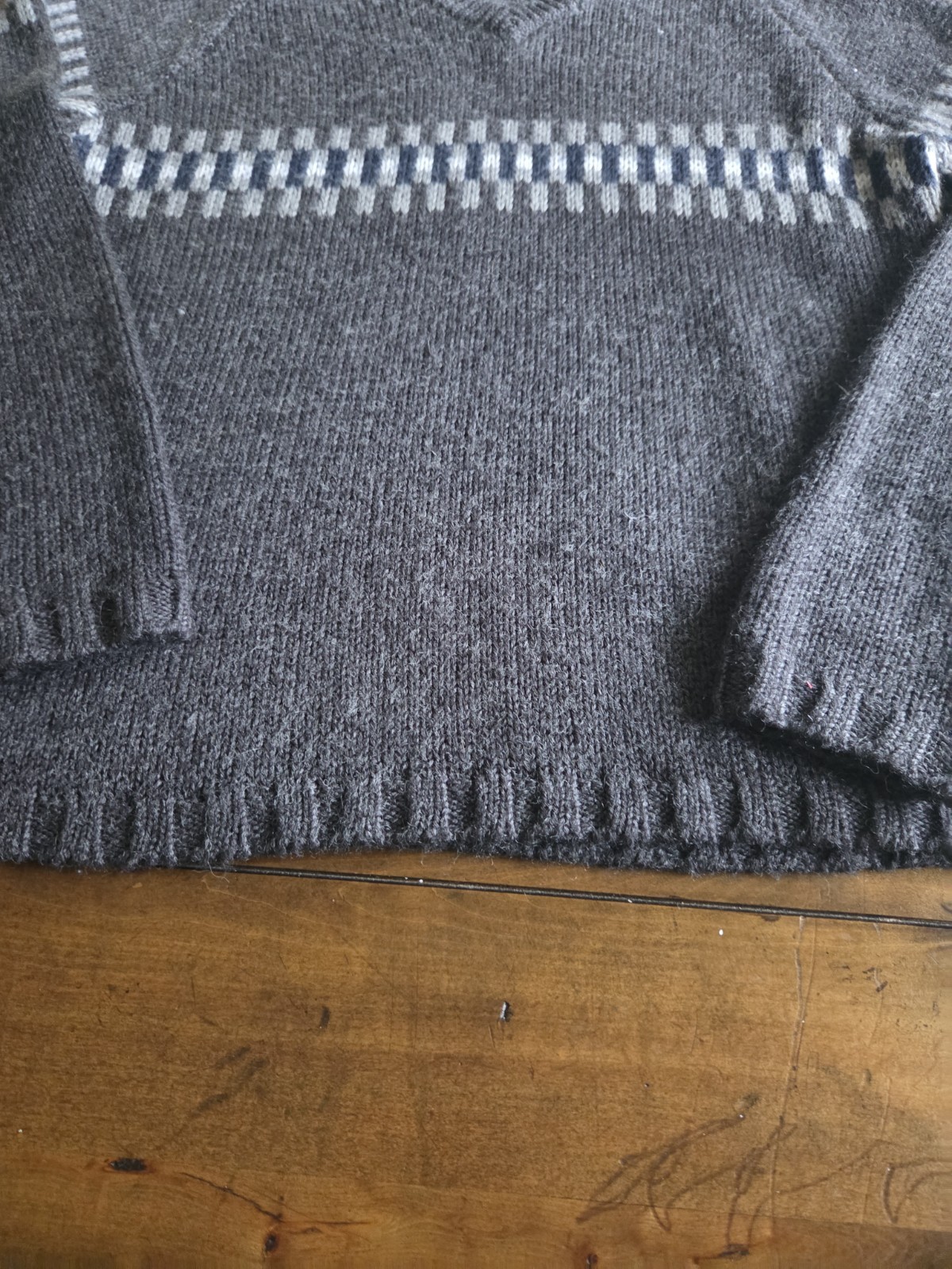 Vintage Roots Canada Wool Sweater Mens Medium M Gray Knit Crewneck Gorpcore 90s image 4