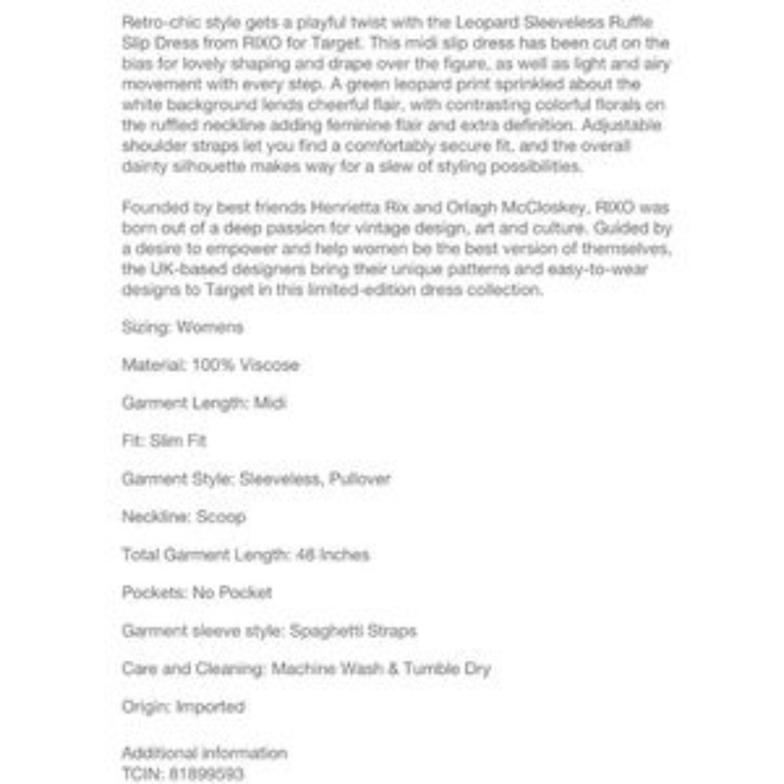 NWT RIXO for Target Leopard Ruffle Slip Dress Women's Small Sundress