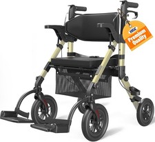 Walkers-for-Seniors, Rollator-Walker-with-Seat, Transport-Wheelchair