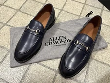 Allen Edmonds "RANDOLPH" Men's Leather BIT Penny Loafers 9 D Navy Blue New NIB