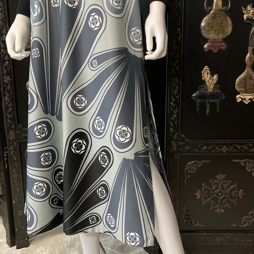 Vintage 1970’s Psychedelic Print High Neck Long Sleeve Dress - Picture 9 of 13