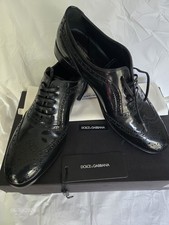 NEW Rare Dolce & Gabbana Black Leather Unisex Dress Shoes Size 39.5 Italy