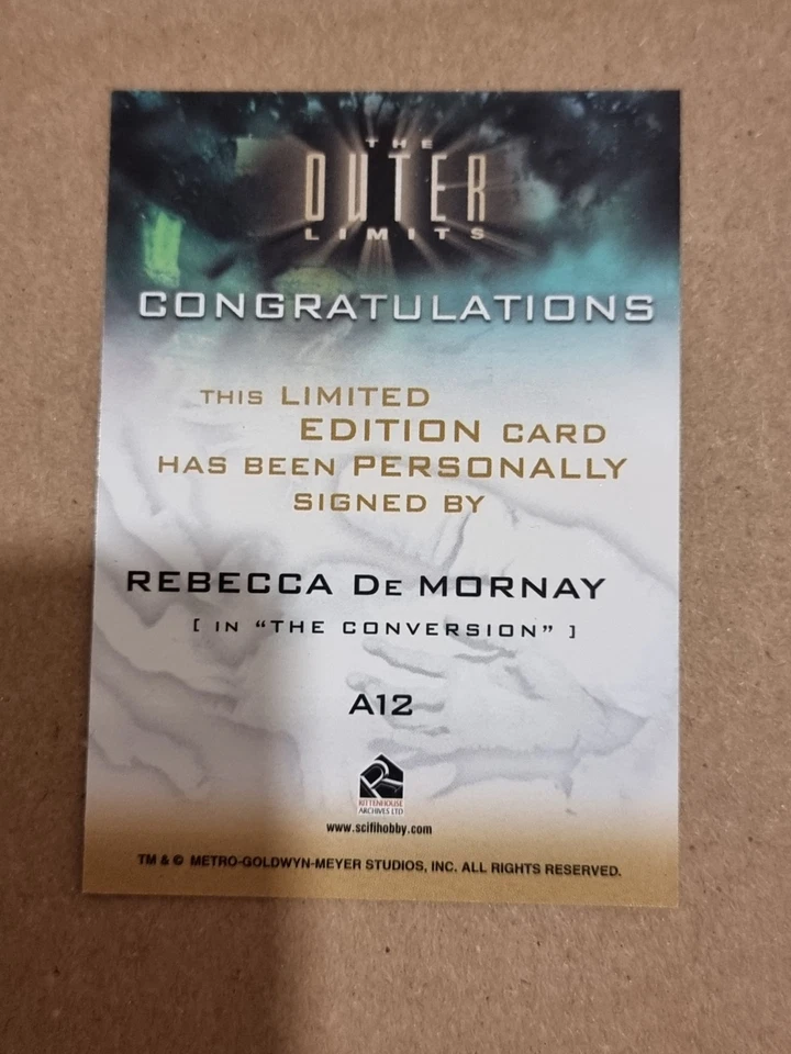 THE OUTER LIMITS TRADING CARDS AUTOGRAPH CARD REBECCA DE MORNAY RITTENHOUSE  A12 - Image 3 of 3