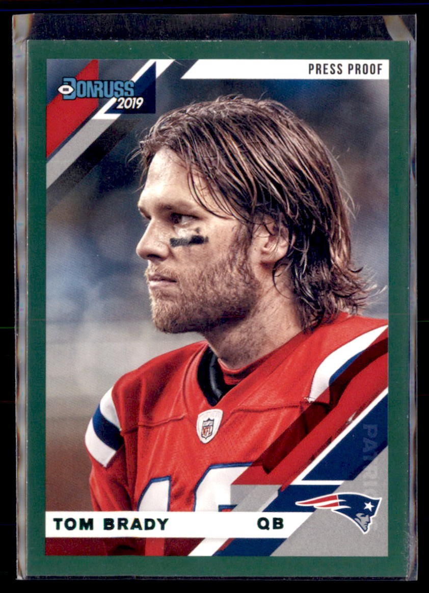 2019 Panini Donruss Football Press Proof Green Tom Brady Patriots 162