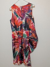 Ann Taylor Dress - Beige Multicolor Tropical Leaf Print Dress Size 10