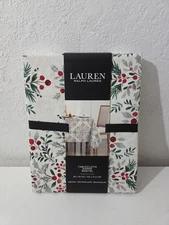 Ralph Lauren Mistle Toe Cedar 60 x 84 Oblong Fabric Tablecloth Holiday Christmas