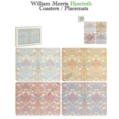 William Morris 4er Set Tischsets oder Untersetzer Hyazinthe Blumenmuster ideales Geschenk