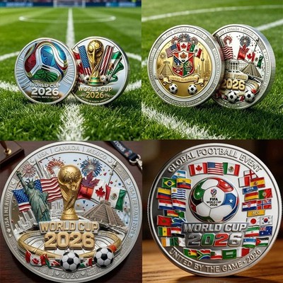 2/4pc 2026 Weltmeisterschaft Gedenken Herausforderung Münze Fußball Fan Souvenir