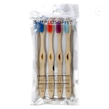 Bamboo Toothbrushes 4 Pack - BPA Free Soft Bristles Tooth brush Eco-Friendly NEW