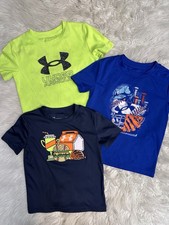 Under Armour UA Boys Logo Baseball Graphic Tee Shirts Bundle Lot Size 4