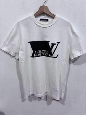 Louis Vuitton Printed Signature Tee White 100% Authentic Size S USED