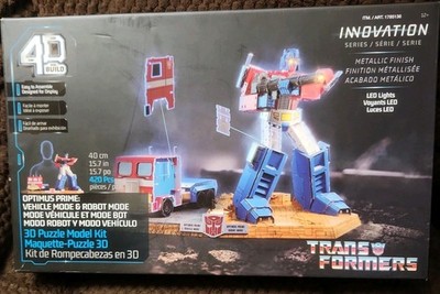4D Build Transformers Optimus Prime Truck 3D Model Kit Puzzle LED EXCLUSIVE New