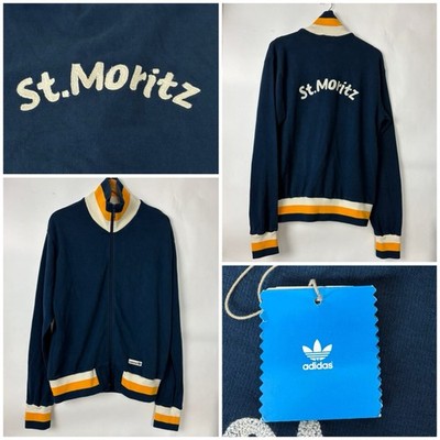 Vtg Adidas Originals St Moritz Winter Olympics Track Jacket Navy Gold Men's L