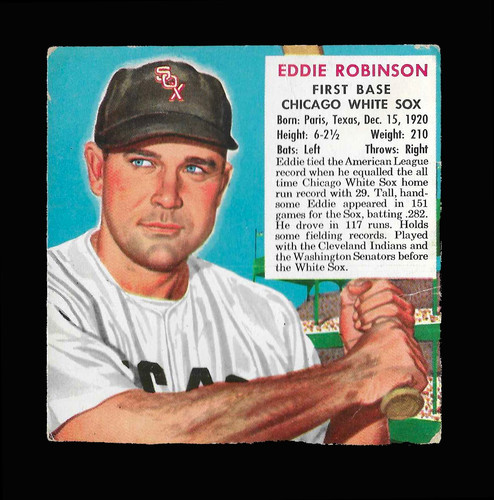 Eddie Robinson #18 1952 Red Man Tobacco card