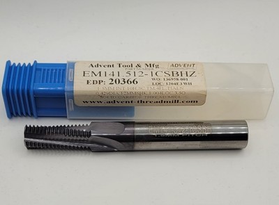 Advent Tool EM141.512-1CSBHZ SOLID CARBIDE THREAD MILL 1.5 Pitch , 0.429 Dia 4Fl