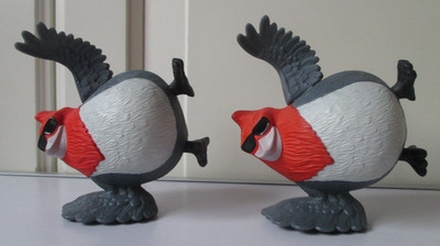 2011 McDonalds Rio Pedro drehender roter Kardinal Vogel Happy Meal Figur Spielzeug x 2 sehr guter Zustand