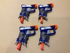Lot of 4 Nerf N-Strike Elite Jolt Blasters - Blue/White/Orange -Tested Working