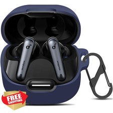 LDSXAY Silicone Case for Anker Soundcore Liberty 4 NC, Blue