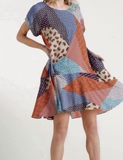 Umgee Anthropologie Patchwork Tunic Dress Boho Cottagecore Women’s Small