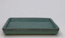 Blue / Green Ceramic Humidity / Drip Tray - Rectangle 7.0 x 5.25" x .5"