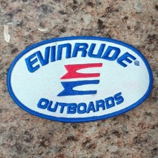 Evinrude Logo Embroidered Sew-On Patch Blue Red White for Apparel Bags