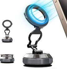 Upgraded 360 Vacuum Magnetic Car Phone Holder Strong Suction Cup Phone Mount 90